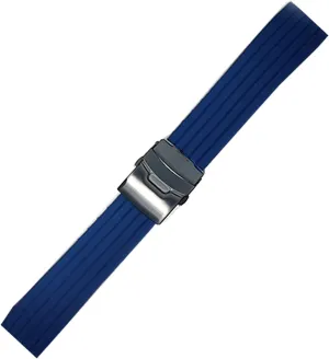 RHAIYAN 18mm 20mm 22mm 24mm Sport Silicone Watch Band Strap Men Women Universal Waterproof Rubber Watchband Wrist Bracelet Accessories Specific (Color : Dark Blue B, Size : 20mm)