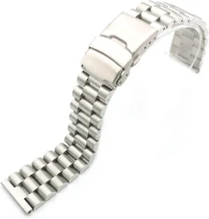RHAIYAN 20mm 22mm Solid Stainless Steel Watch Band Men Women Metal Folding Buckle Bracelet Accessories Compatible with Seiko Watch Strap Specific (Color : 3a-Silver, Size : 22mm)