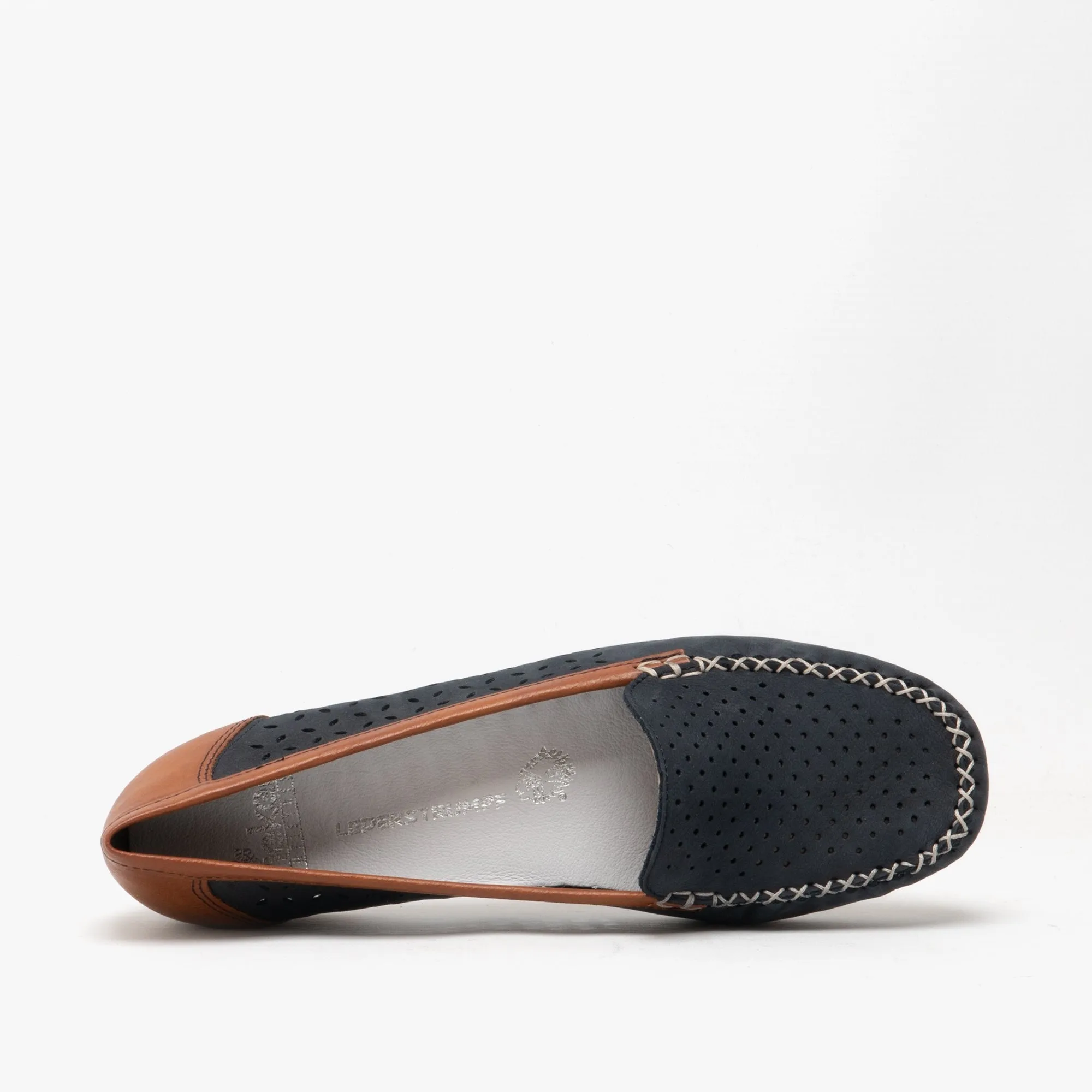 Rieker 40086-14 Womens Loafers Pacific/Cayenne