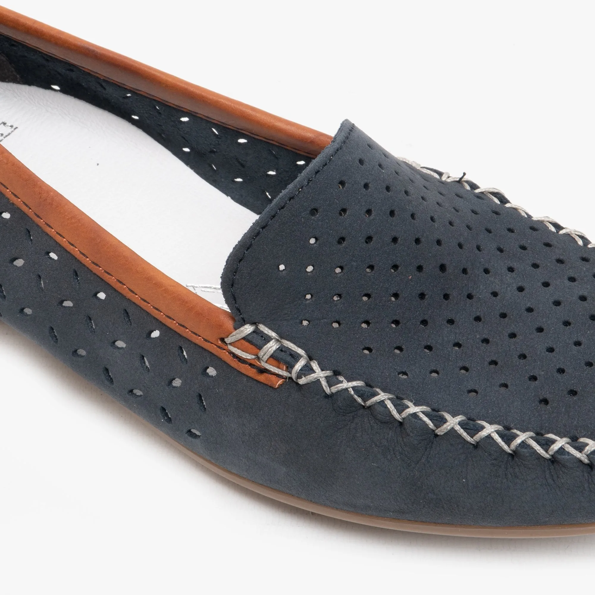 Rieker 40086-14 Womens Loafers Pacific/Cayenne