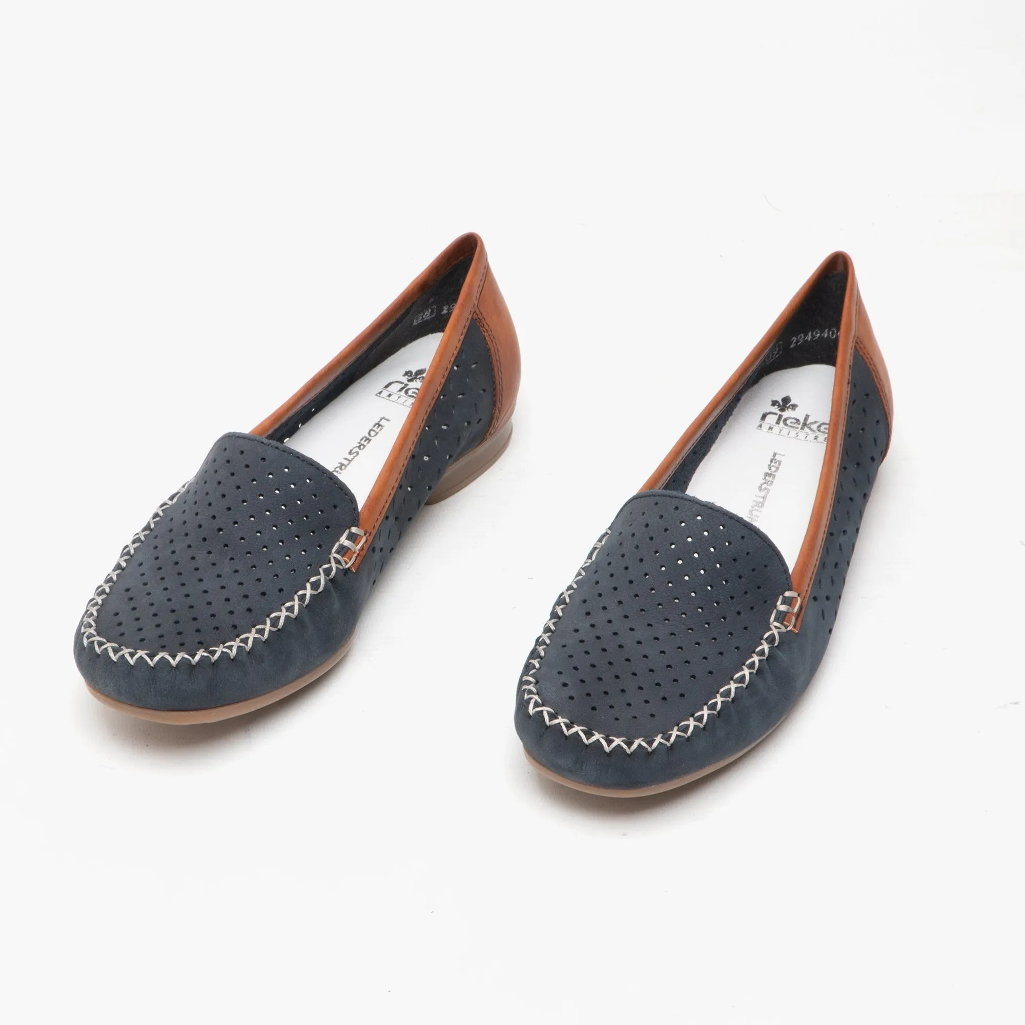 Rieker 40086-14 Womens Loafers Pacific/Cayenne