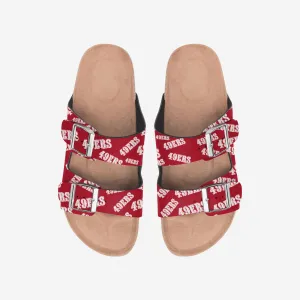 San Francisco 49ers Womens Mini Print Double Buckle Sandal