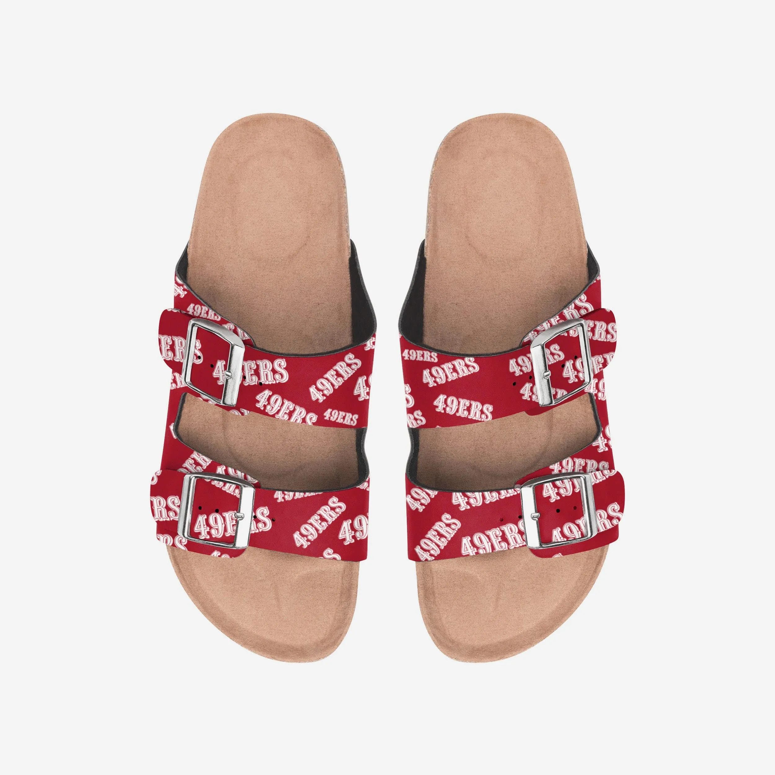 San Francisco 49ers Womens Mini Print Double Buckle Sandal