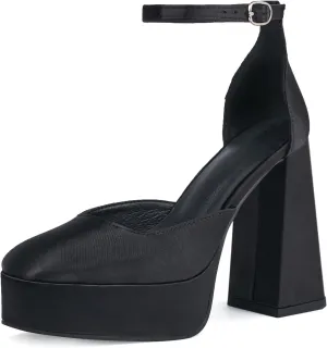 SEIFIN Platform Chunky Heels for Women Ankle Strap Pumps High Heels Sandal Platform Heels Closed Toe Wedding Party Pumps Shoes