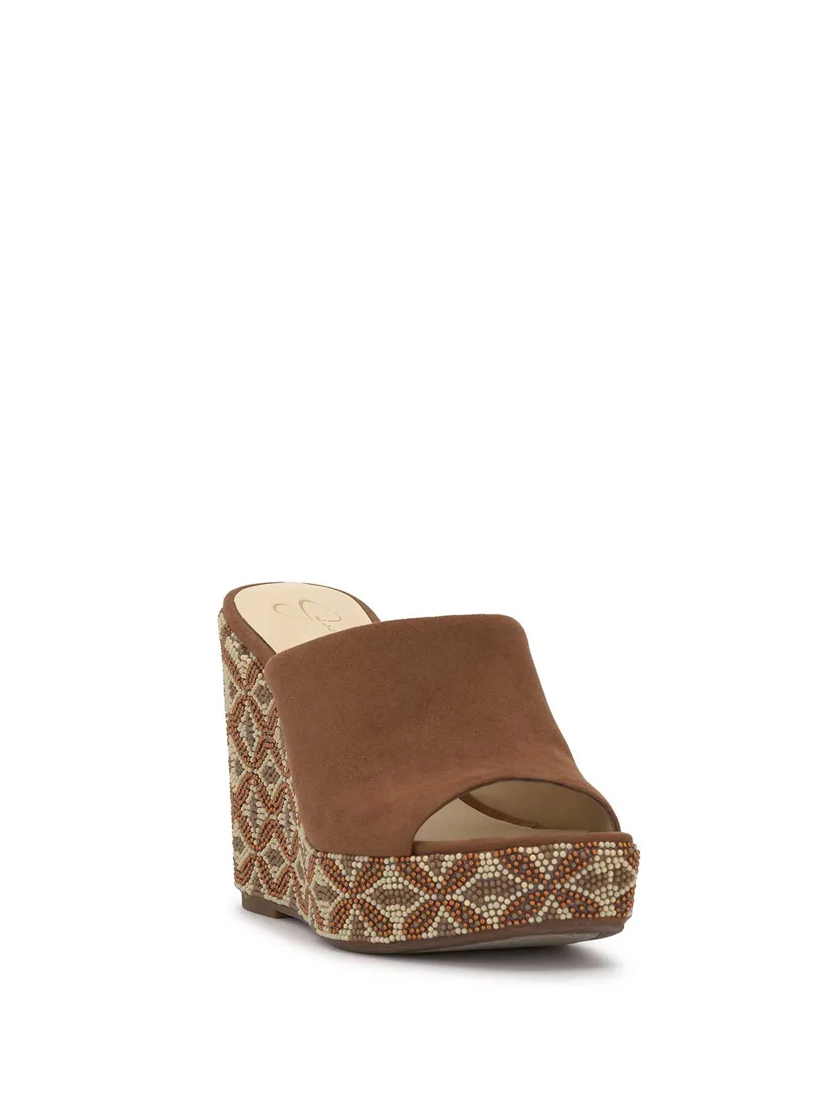 Shantell Platform Wedge Slide in Blue Print