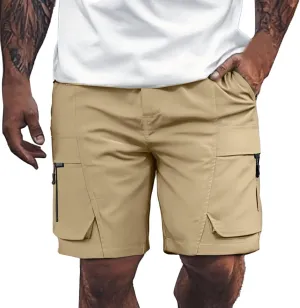Shorts for Men Trendy Adjustable Track Regular Fit Date Belt Linen Short Shorts for Men Bungee Lightweight Cropped