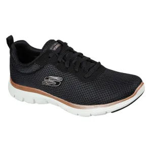 Skechers Flex Appeal 4.0 Brilliant View Black/Rose Gold Trainer Shoes 149303BKRG