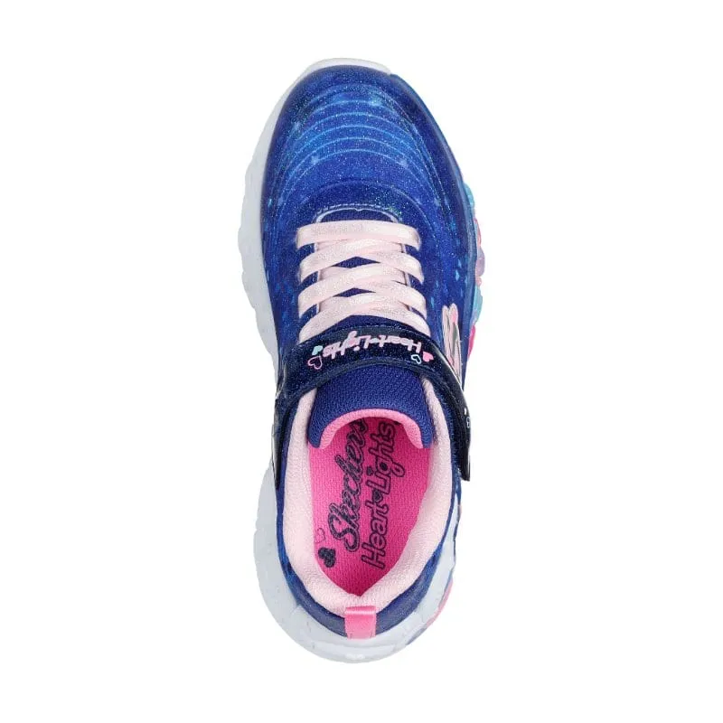 Skechers Girls Junior Navy Eternal Heart Lights Runner - 302696L