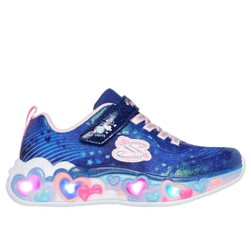 Skechers Girls Junior Navy Eternal Heart Lights Runner - 302696L