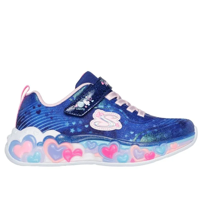 Skechers Girls Junior Navy Eternal Heart Lights Runner - 302696L