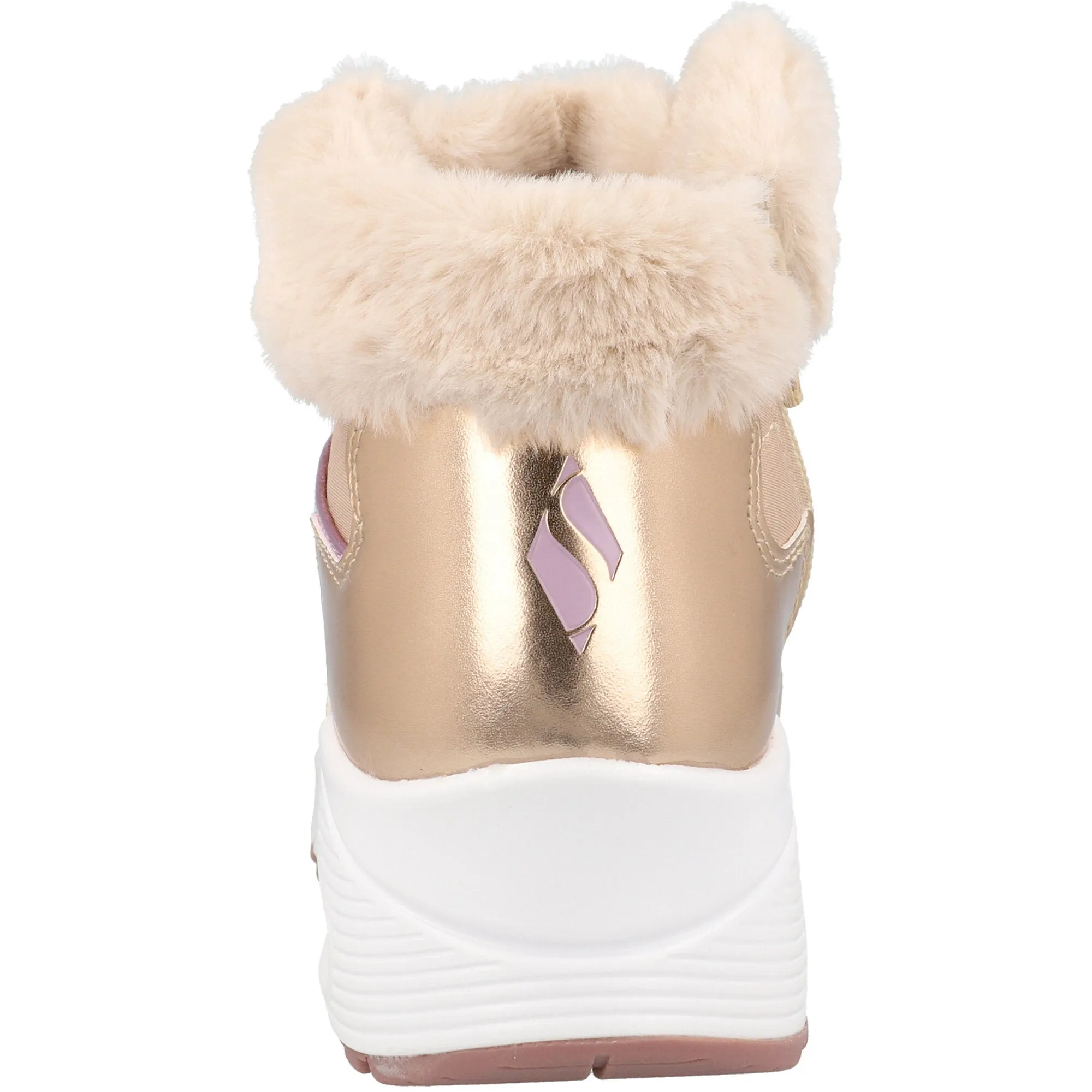 Skechers Uno Rose Gold High-Top Trainer Boots
