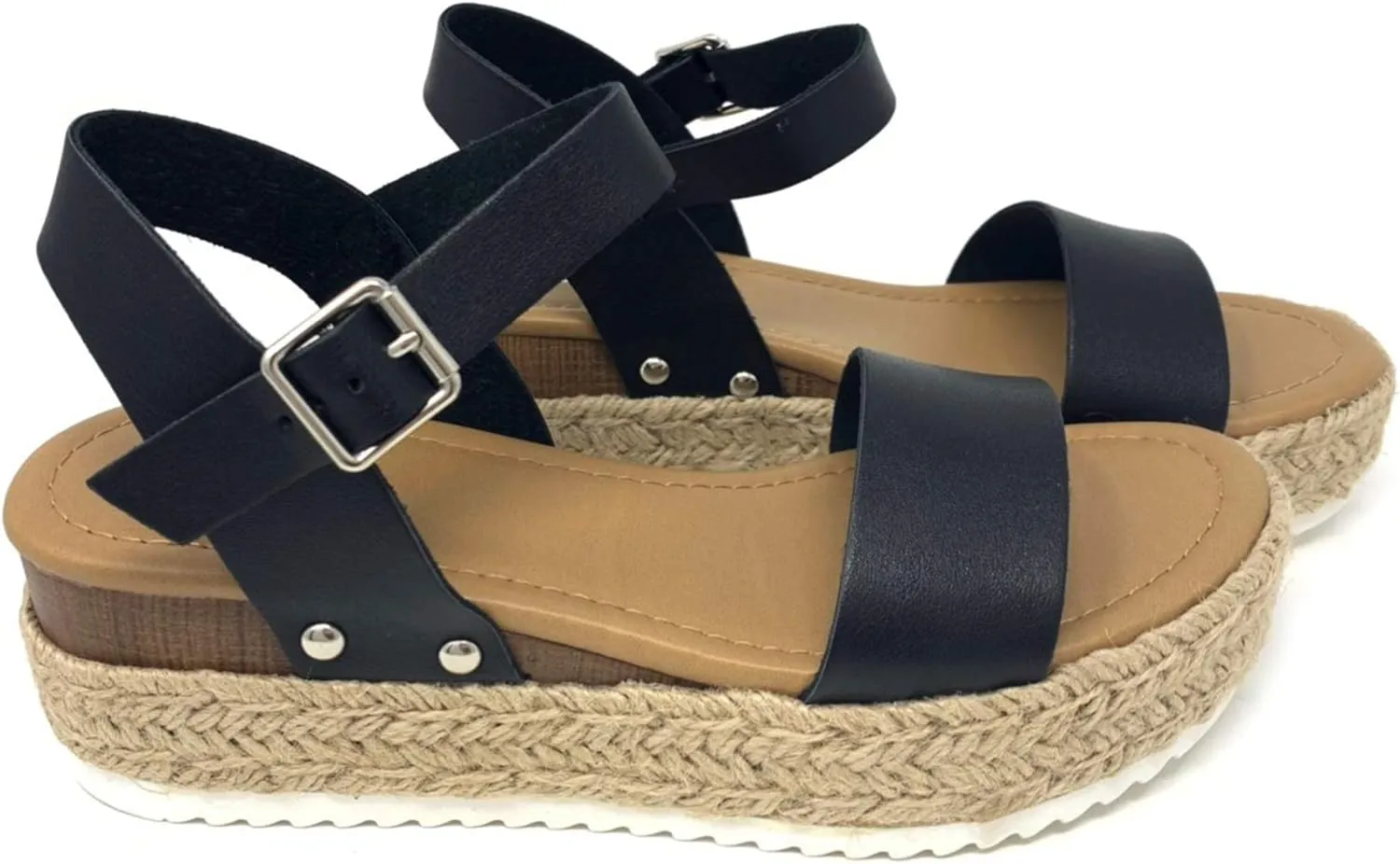 Soda CLIP ~ Women Open Toe Ankle Strap Platform Espadrille Sandal