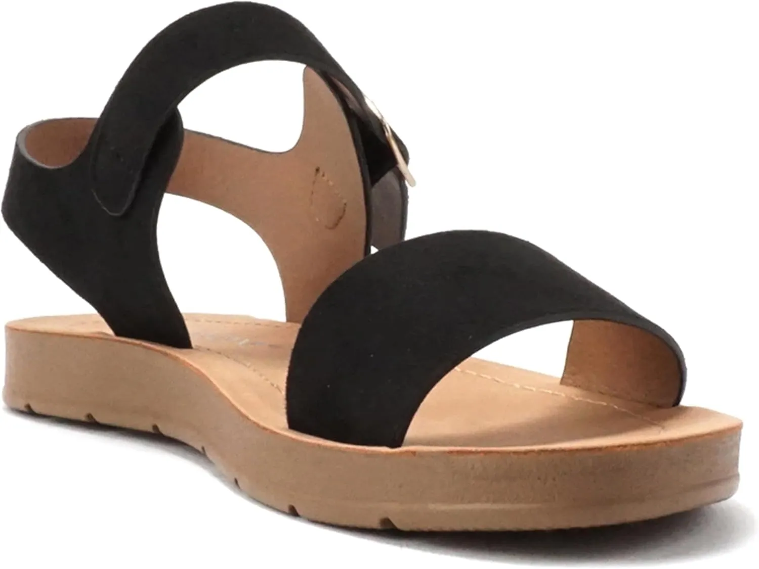 Soda PLENTY ~ Women's Strappy Ankle Wrap Buckle Fashion Flat Sandals