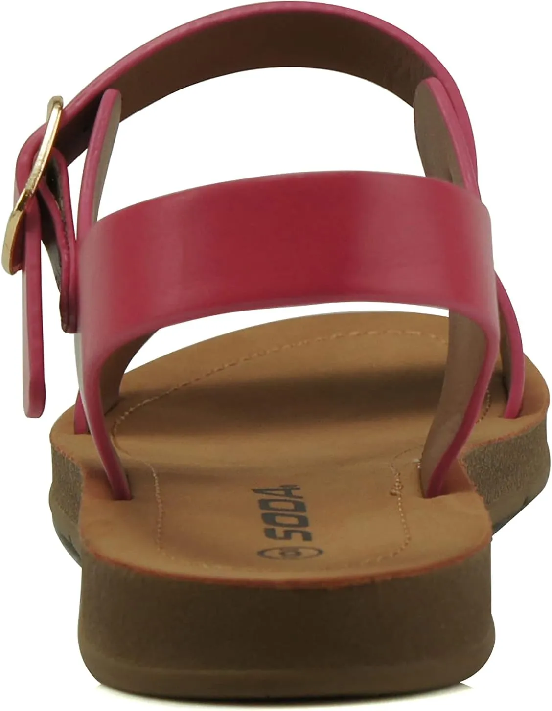 Soda PLENTY ~ Women's Strappy Ankle Wrap Buckle Fashion Flat Sandals