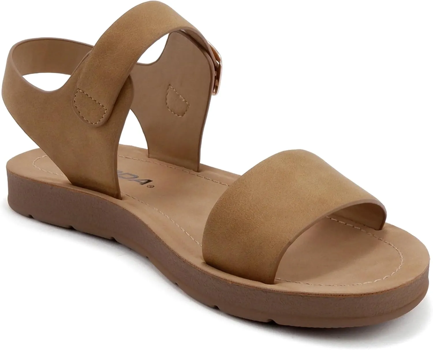 Soda PLENTY ~ Women's Strappy Ankle Wrap Buckle Fashion Flat Sandals