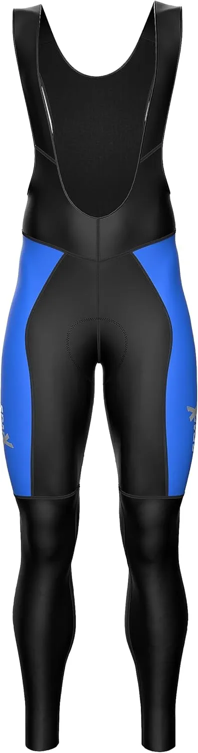 Sparx Men Winter Cycling Thermal Roubaix Bib Tights Padded Bib Pants High Viz Bike Leggings