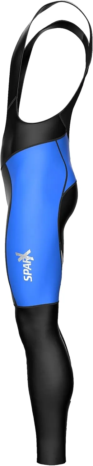 Sparx Men Winter Cycling Thermal Roubaix Bib Tights Padded Bib Pants High Viz Bike Leggings
