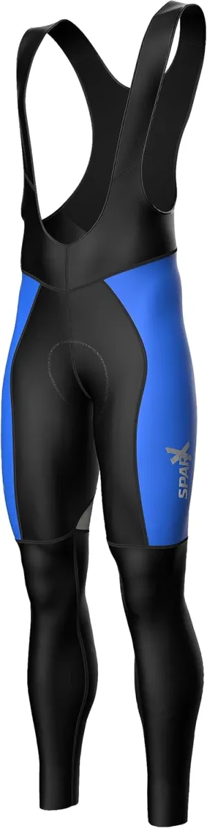 Sparx Men Winter Cycling Thermal Roubaix Bib Tights Padded Bib Pants High Viz Bike Leggings