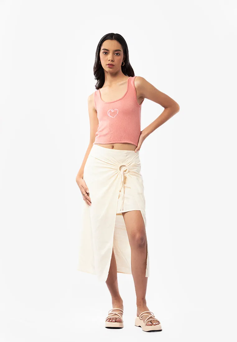 Strappy Knit Tank Top Pink
