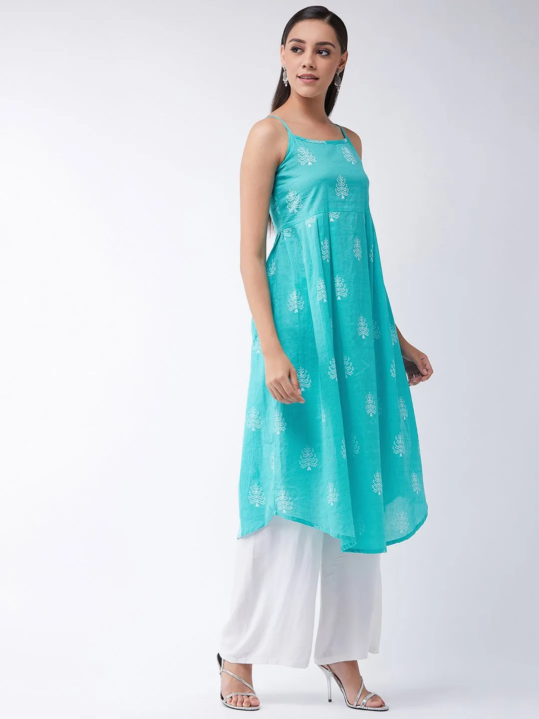 Strappy Kurta In Sea Green