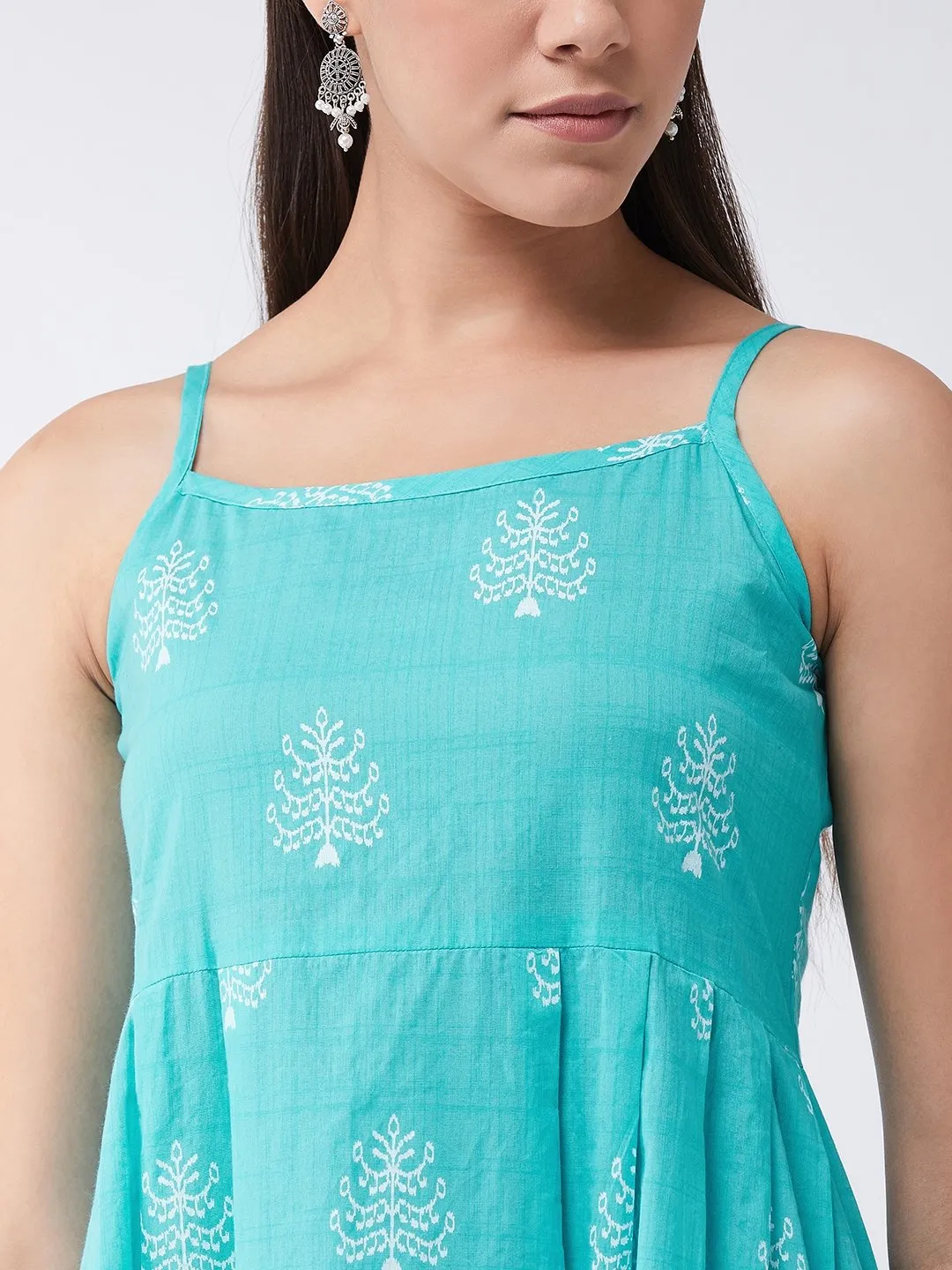 Strappy Kurta In Sea Green