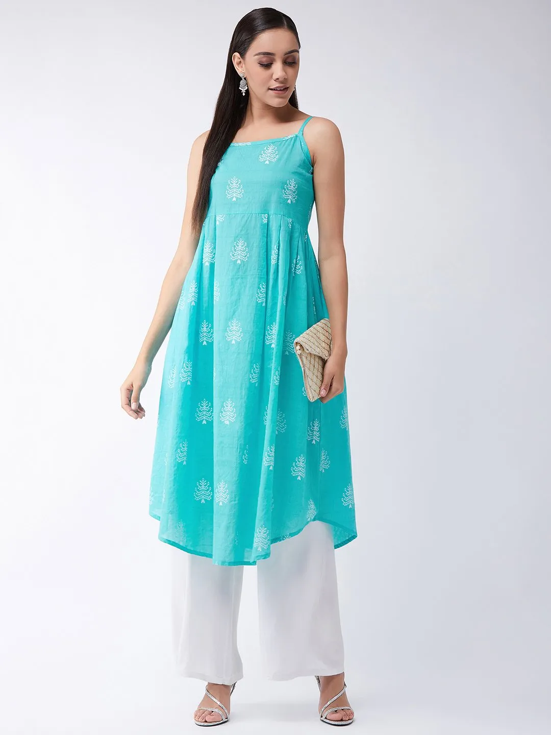 Strappy Kurta In Sea Green
