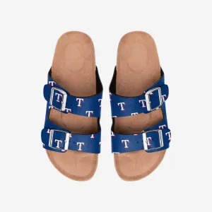 Texas Rangers Womens Team Logo Double Buckle Sandal