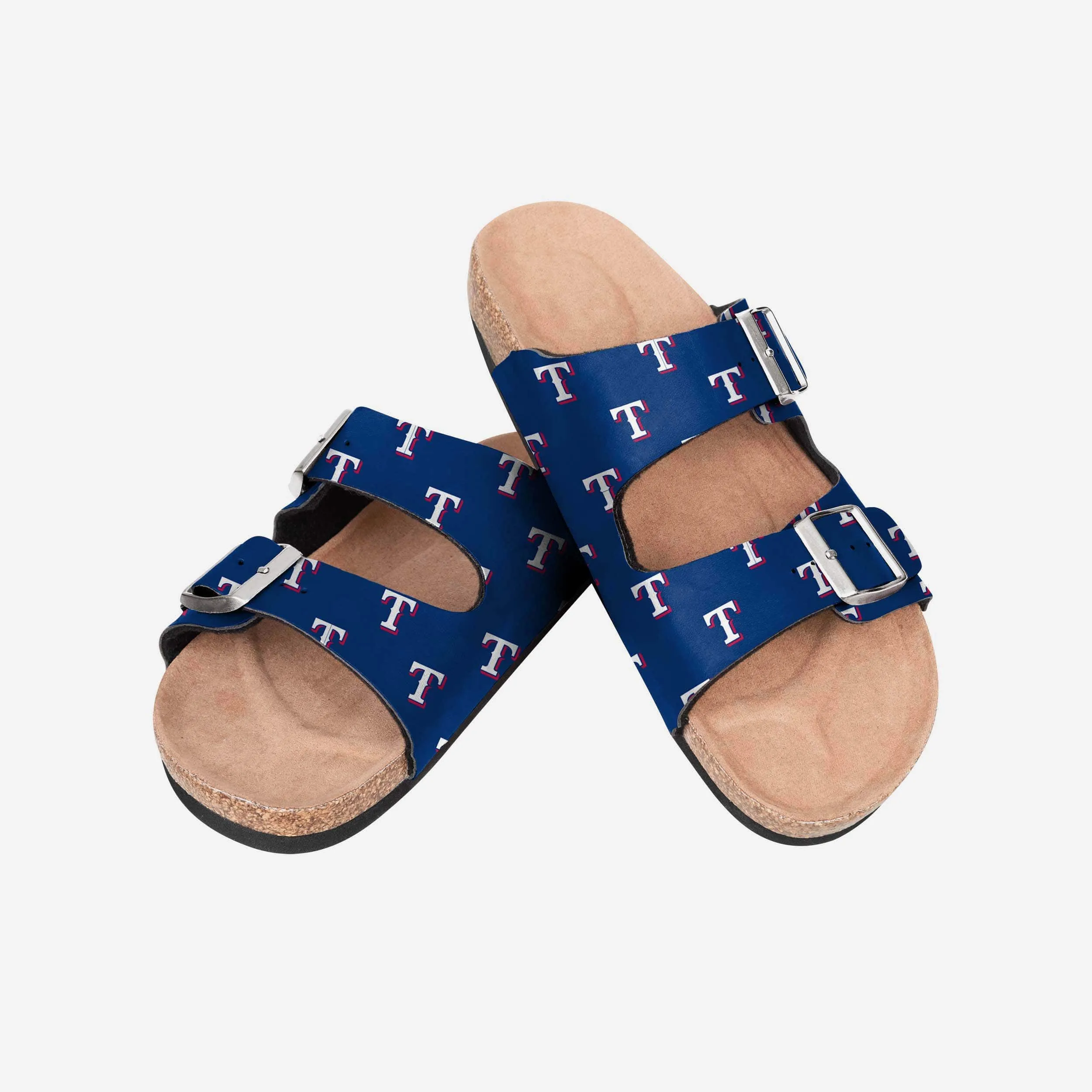 Texas Rangers Womens Team Logo Double Buckle Sandal
