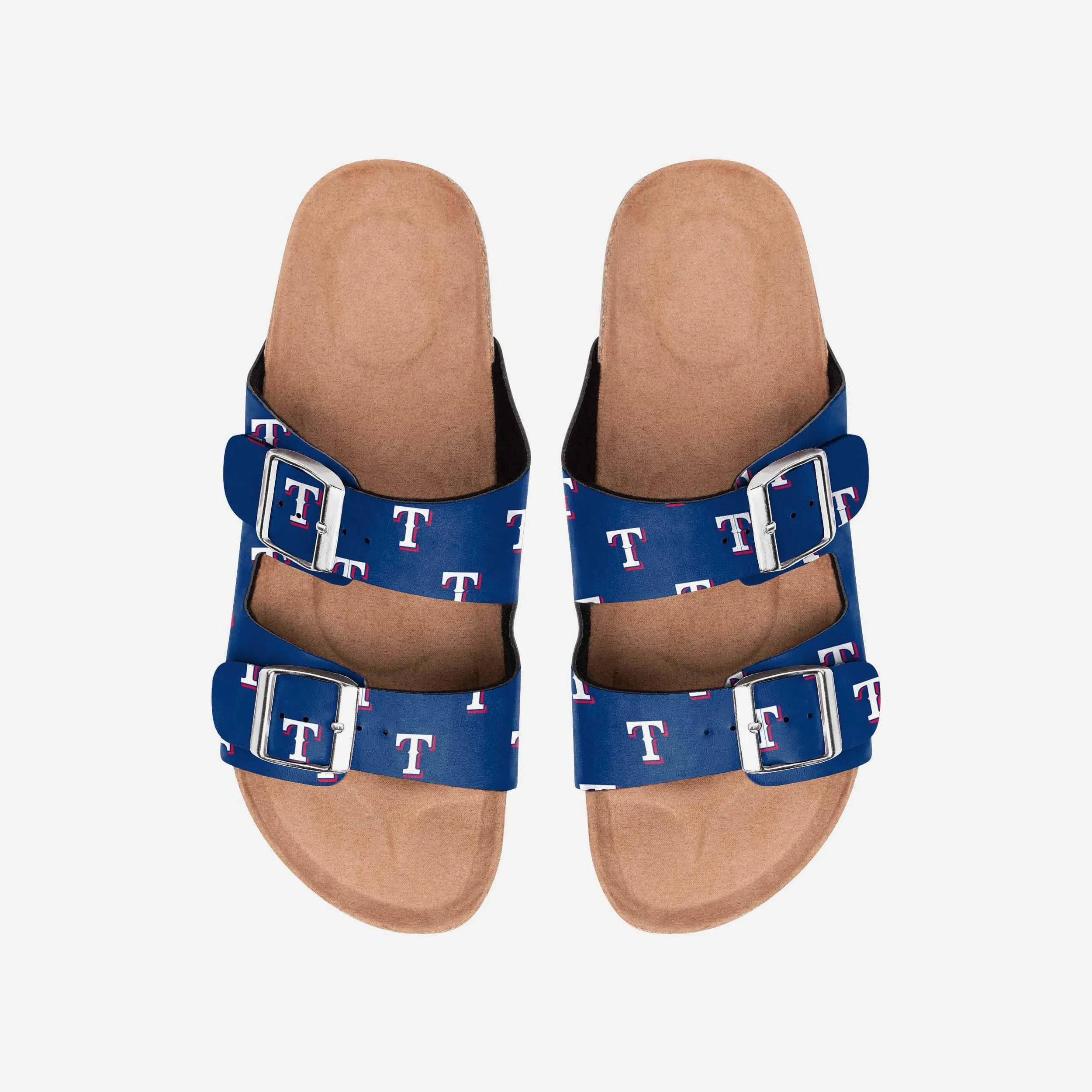 Texas Rangers Womens Team Logo Double Buckle Sandal