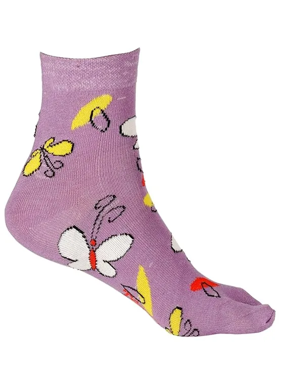 Texlon Butterfly Women's Ankle Length Socks (Pack of 4)