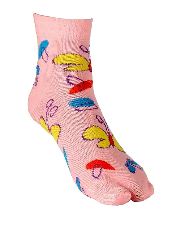 Texlon Butterfly Women's Ankle Length Socks (Pack of 4)