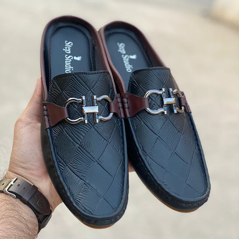 The New Textured Backless Loafer SS-2340 Black