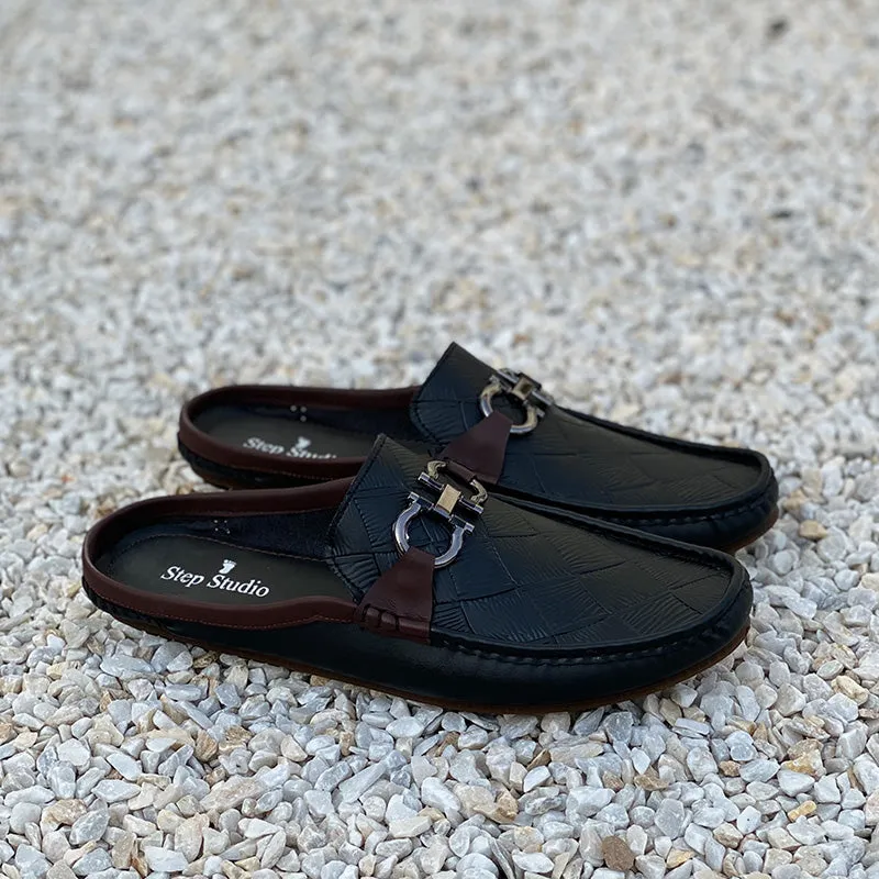The New Textured Backless Loafer SS-2340 Black