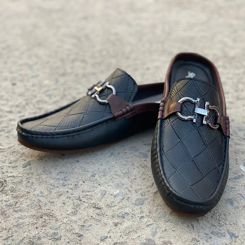 The New Textured Backless Loafer SS-2340 Black