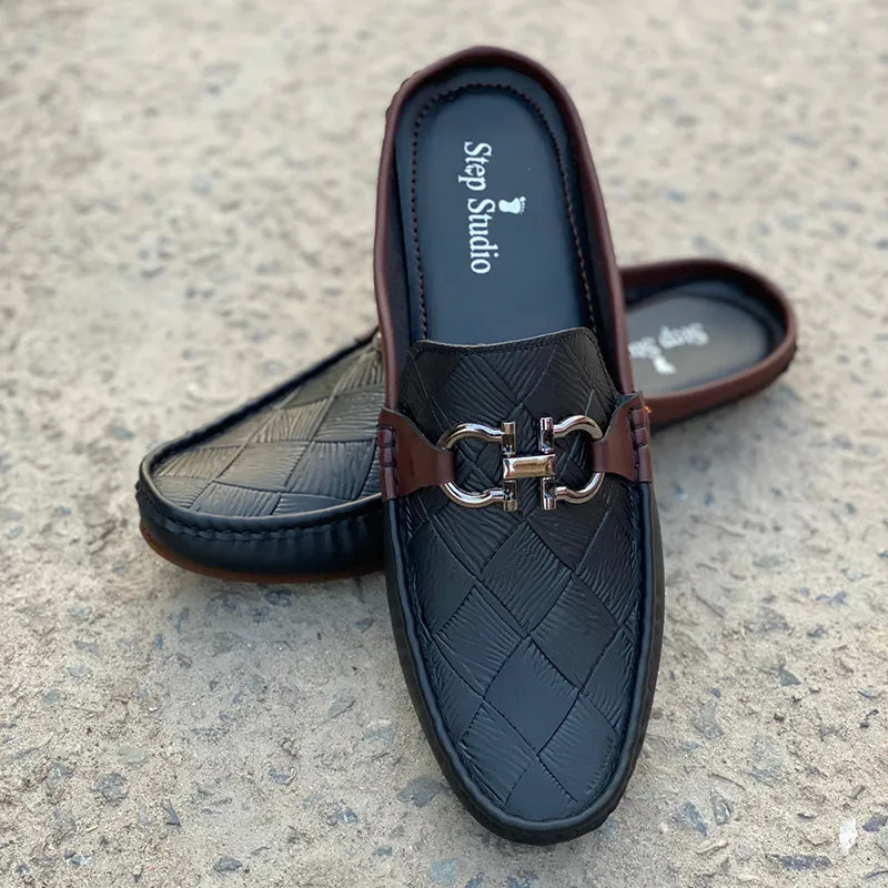 The New Textured Backless Loafer SS-2340 Black
