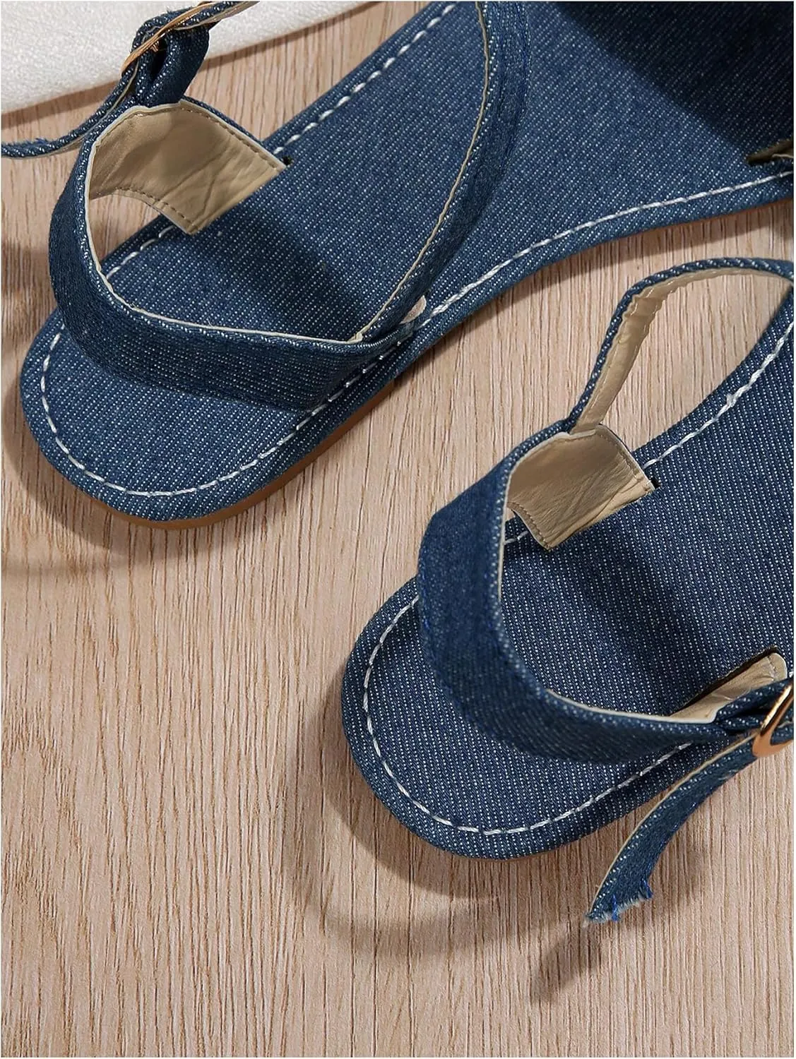 Verdusa Women's One Band Ankle Strap Flat Sandals Open Toe Walking Shoes