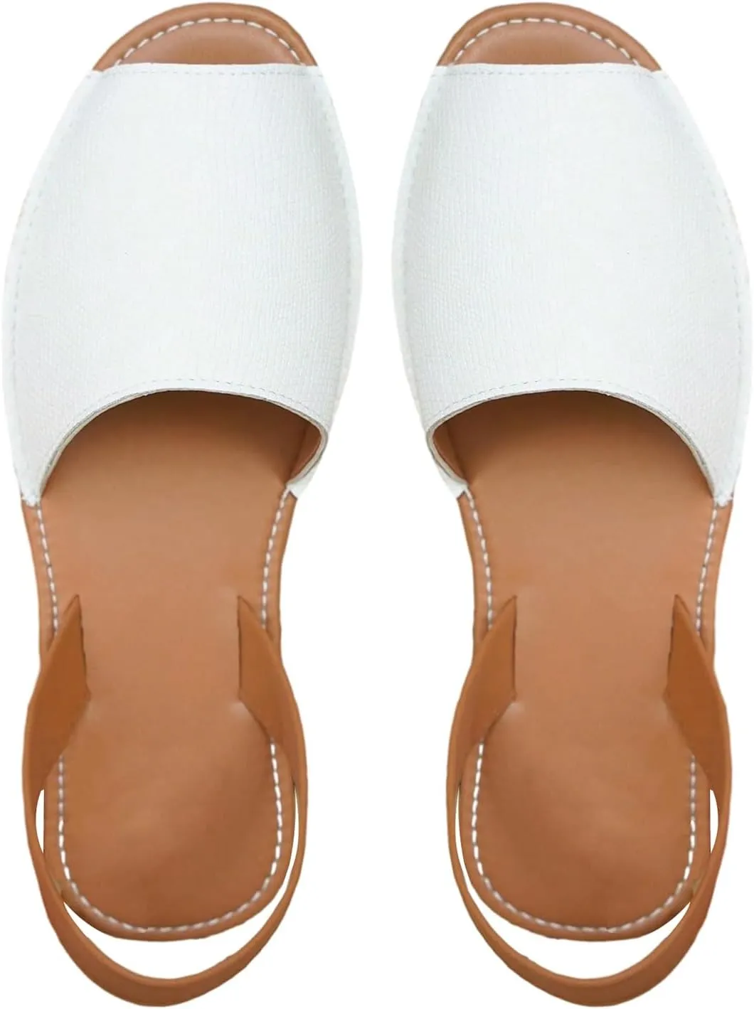 Verdusa Women's Peep Toe Flat Sandals Casual Slingback Sandals