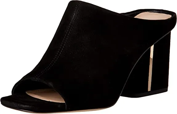 VIA SPIGA Women's V-Hennie Slides Sandal, Black, 7.5