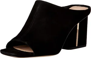 VIA SPIGA Women's V-Hennie Slides Sandal, Black, 7.5