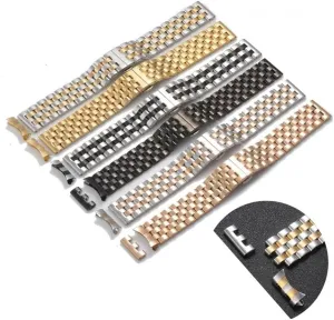 Watch Strap,Watch bands, 16-26mm Universal Solid Stainless Steel Flat Curved Ends Wrist Watch Band Strap Men Women Metal Bracelet Belt 18 20 22 22 24mm