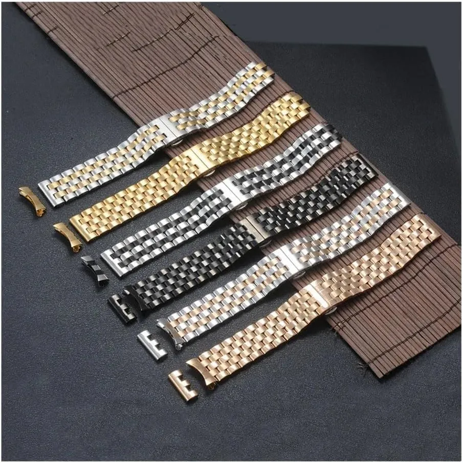 Watch Strap,Watch bands, 16-26mm Universal Solid Stainless Steel Flat Curved Ends Wrist Watch Band Strap Men Women Metal Bracelet Belt 18 20 22 22 24mm
