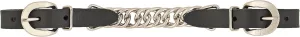 Weaver Leather Leather Single Flat Link Chain Curb Strap, Black, 4.5