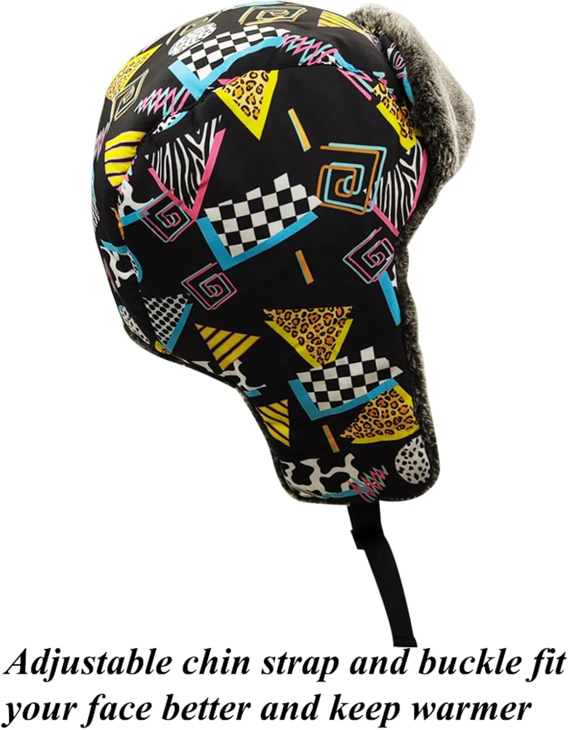 Winter Hunter Hat for Men and Women with Buttons for Cold Weather Warm Aviator Hat