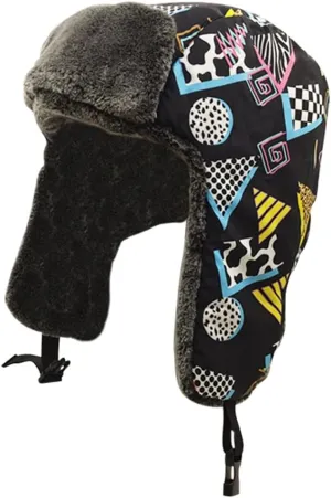 Winter Hunter Hat for Men and Women with Buttons for Cold Weather Warm Aviator Hat