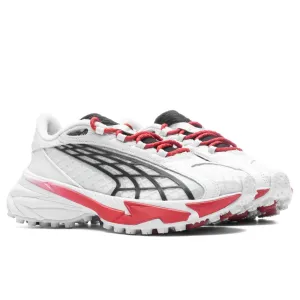 WMNS Puma Spirex Motogame White Silver Mist Red Black 397272-01 Shoe Trainer