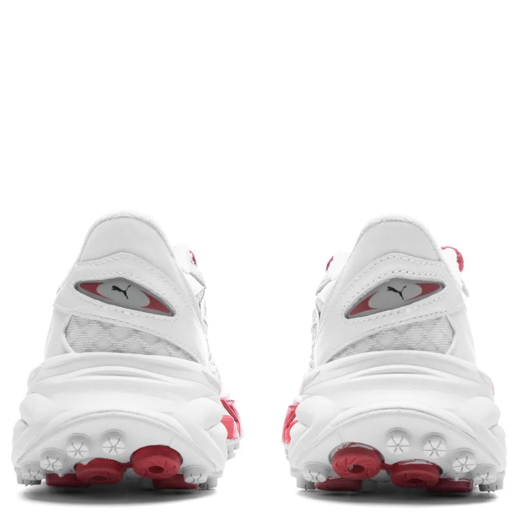 WMNS Puma Spirex Motogame White Silver Mist Red Black 397272-01 Shoe Trainer