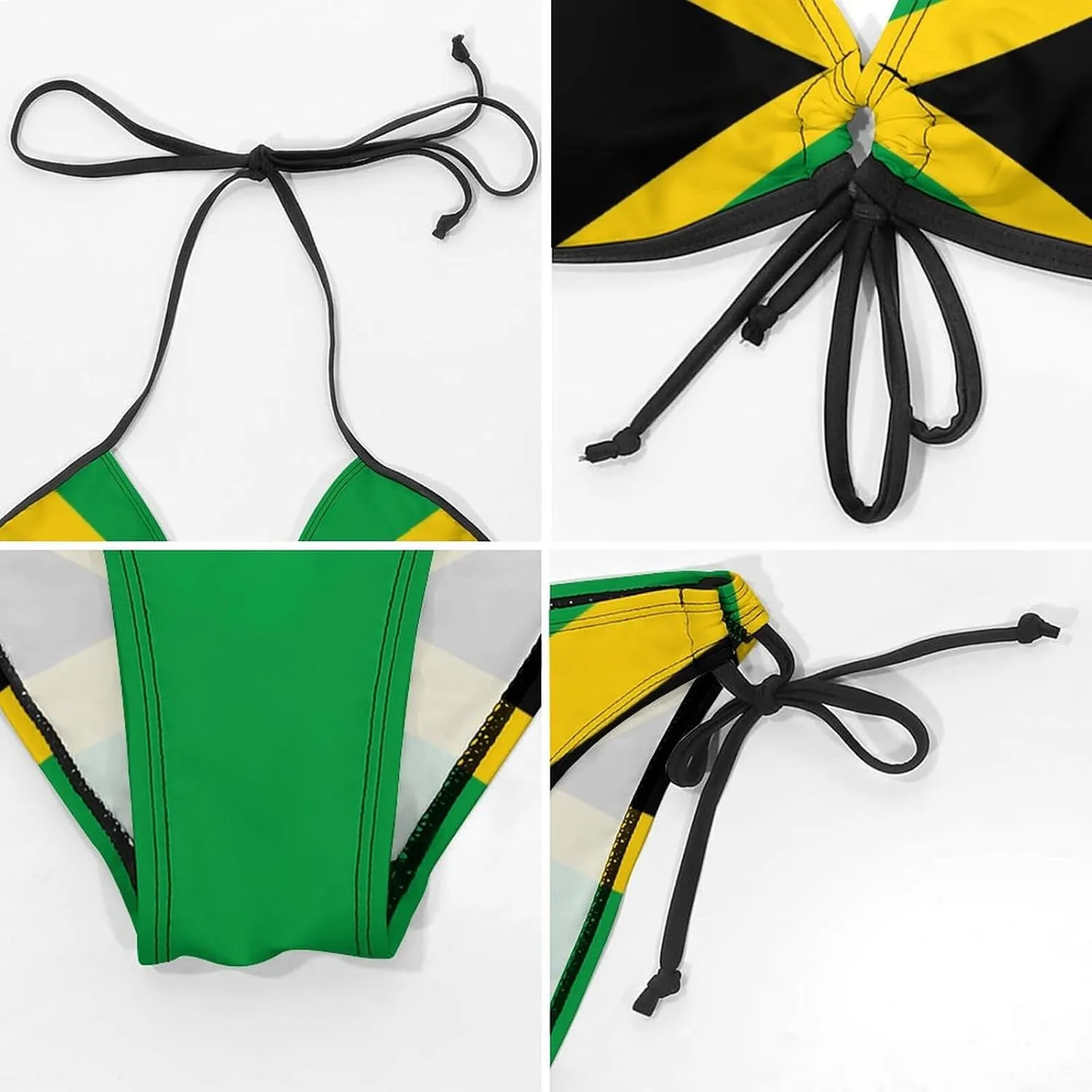 Women's Bikini Set Two Piece Swimsuit Spaghetti Strap Top Triangle Bikini Cheeky Beach Bathing Suits