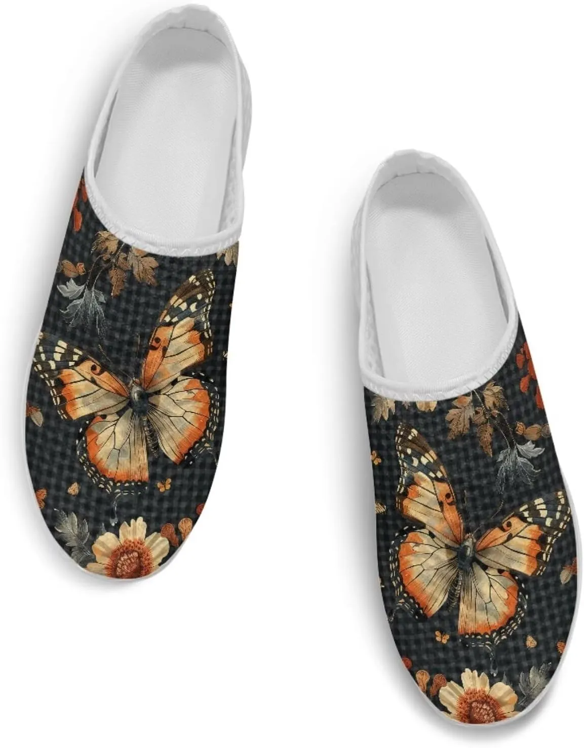 Women's Checkerboard Flat Mule Shoes Comfy Slip On Garden Clogs Mesh Rupper Backless Walking Loafers