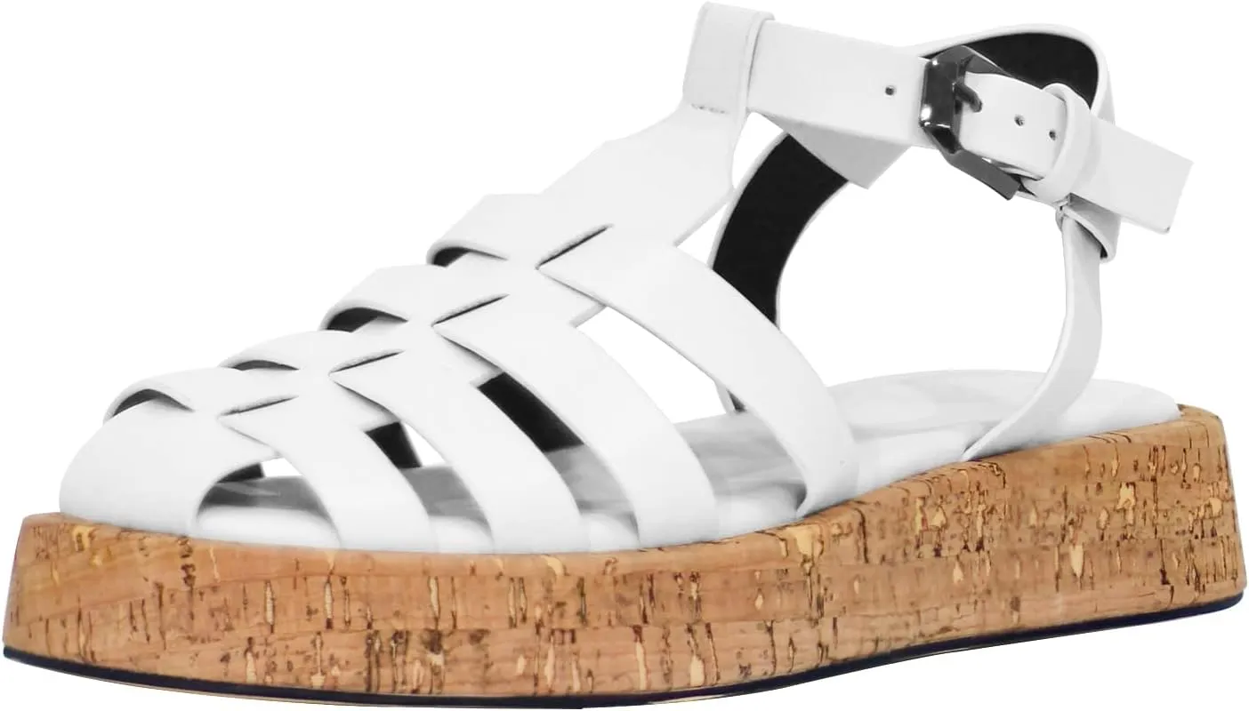 Women's Gladiator Flatform Pumps T-Strap Ankle Strappy Slingback Party Dressy Summer Roman Flat Sandals