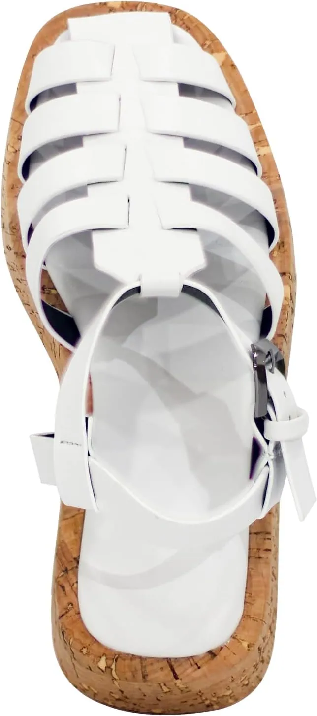 Women's Gladiator Flatform Pumps T-Strap Ankle Strappy Slingback Party Dressy Summer Roman Flat Sandals